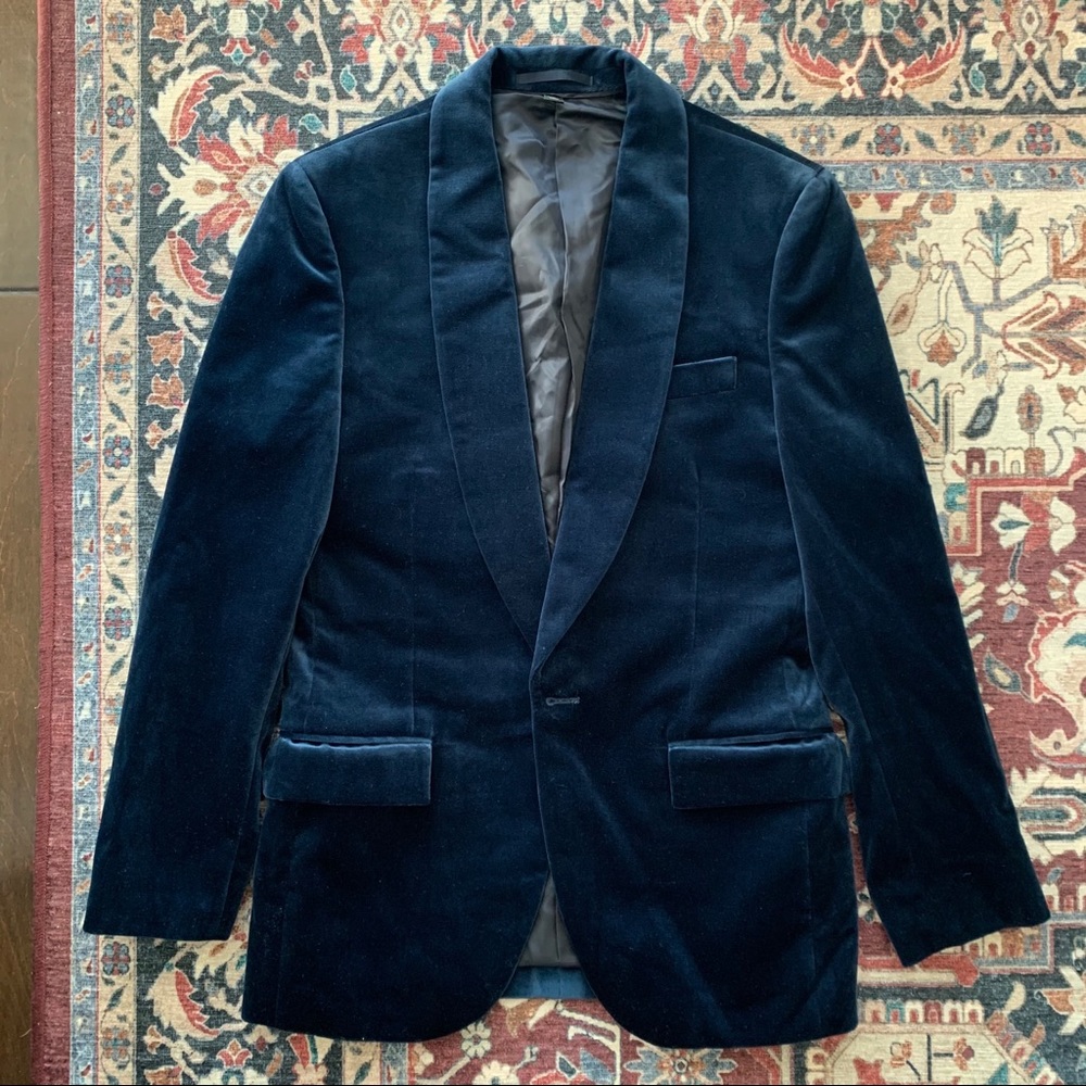 J. Crew Deep Navy Velvet Blazer